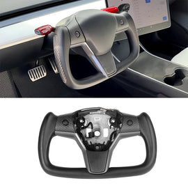 Volant Maxamera modèle 3/Y en cuir Nappa noir style Ellipse avec fonction chauffante