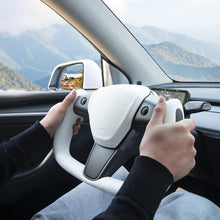 Load image into Gallery viewer, Maxamera Tesla Yoke Steering Wheel Ellipse style Nappa White Leather with Heated Feature