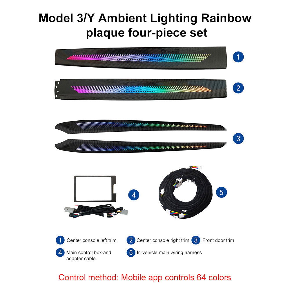 Model 3/Y Ambient Lighting Upgrade Kit Dragon Scale Style Tesla Interior LED Lighting Accessories